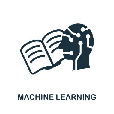 Makine, ince çizgi simgesi öğreniyor. Yapay zeka ikonları koleksiyonundan yaratıcı basit tasarım. Web tasarımı ve mobil uygulamalar için ana hatlı makine öğrenme simgesi.