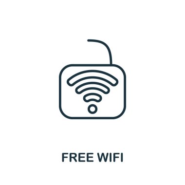 Havaalanı koleksiyonundan ücretsiz Wifi simgesi. Şablonlar, web tasarımı ve bilgi grafikleri için basit satır Serbest Wifi simgesi.