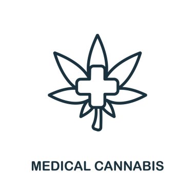 Alternatif ilaç koleksiyonundan Mdical Cannabis ikonu. Şablonlar, web tasarımı ve bilgi grafikleri için basit çizgi Mdical Cannabis simgesi.