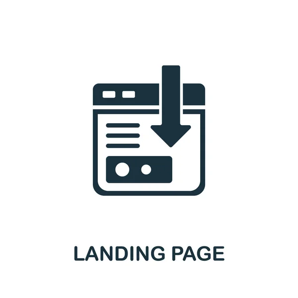 Icono Landing Page Colección Marketing Afiliados Icono Página Aterrizaje Línea — Vector de stock