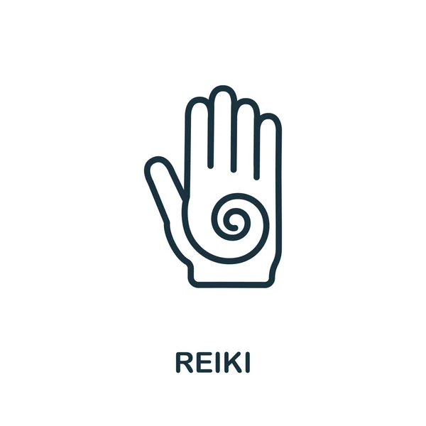 Reeiki Icon Alternative Medicine Collection Простая Линия Значок Рейки Шаблонов — стоковый вектор