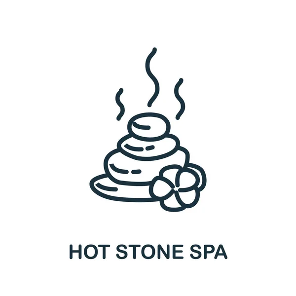 Icono Hot Stone Spa Colección Medicina Alternativa Sencilla Línea Hot — Vector de stock