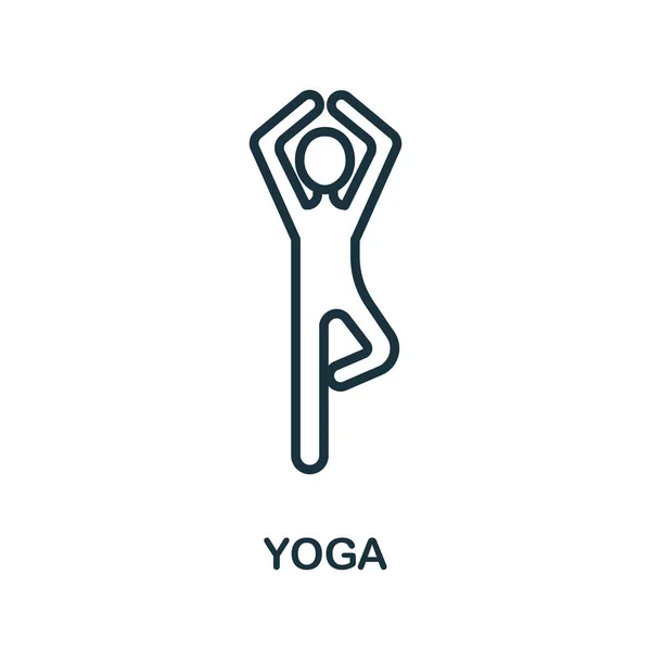 Ícone Ioga Coleção Medicina Alternativa Ícone Yoga Linha Simples Para — Vetor de Stock