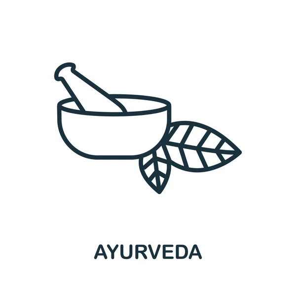 Ayurveda Εικόνα Από Συλλογή Εναλλακτική Ιατρική Απλή Γραμμή Εικονίδιο Ayurveda — Διανυσματικό Αρχείο