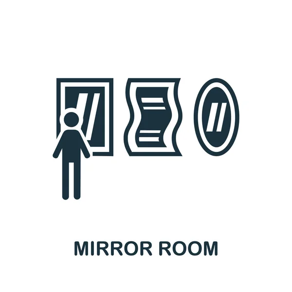 Mirror Room Icon Simple Illustration Amusement Park Collection Monochrome Mirror — Stock Vector