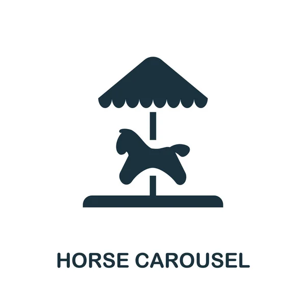 Άλογο Carousel Εικονίδιο Απλή Απεικόνιση Από Συλλογή Λούνα Παρκ Μονόχρωμο — Διανυσματικό Αρχείο