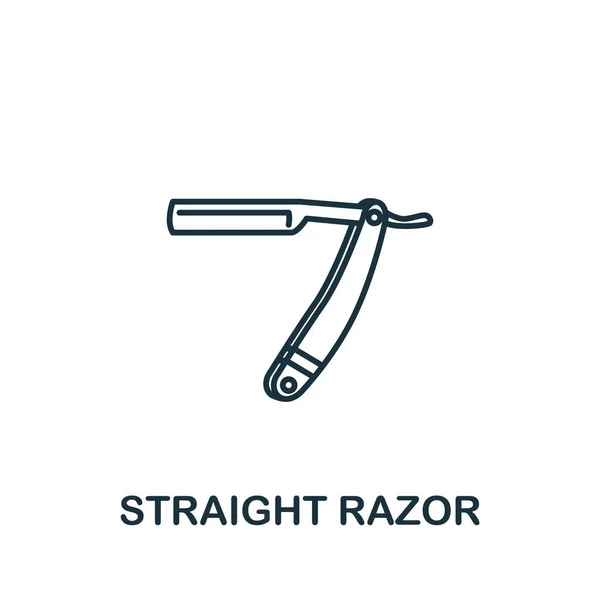 Icona Straight Razor Della Collezione Barbieri Simbolo Rasoio Semplice Elemento — Foto Stock