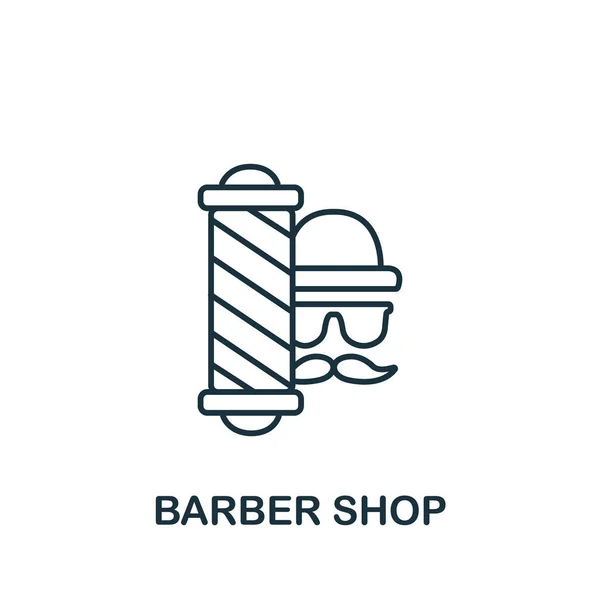 Ikon Barber Shop Simbol Toko Cukur Garis Sederhana Untuk Templat — Stok Foto