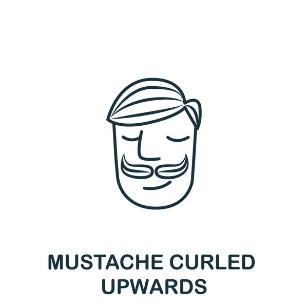 Mustache Curled Upwards Icoon Uit Kappersshop Collectie Eenvoudige Lijn Element — Stockfoto
