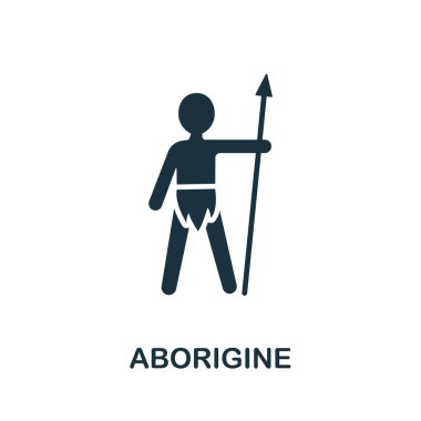 Avustralya koleksiyonundan Aborjin ikonu. Şablonlar, web tasarımı ve bilgi grafikleri için basit satır Aborjin simgesi.