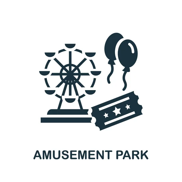 Icono Del Parque Atracciones Símbolo Parque Atracciones Elemento Línea Simple — Vector de stock