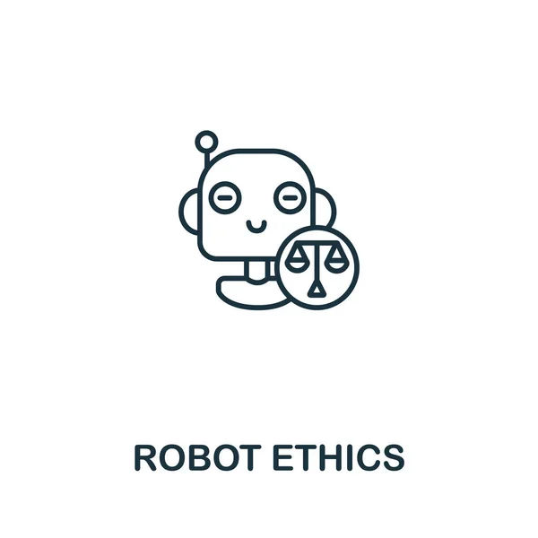 Icono Robot Ethics Colección Inteligencia Artificial Línea Simple Robot Ethics — Vector de stock