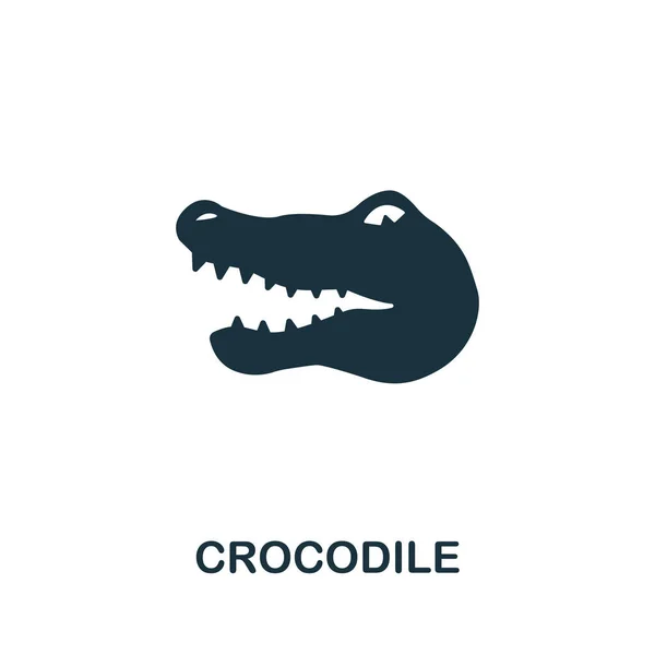 Εικόνα Κροκόδειλου Από Συλλογή Της Αυστραλίας Απλή Γραμμή Crocodile Εικονίδιο — Διανυσματικό Αρχείο