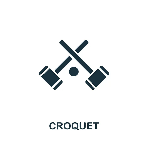 Croquet图标来自澳大利亚的收藏品 用于模板 网页设计和信息图形的简单行Croquet图标 — 图库矢量图片