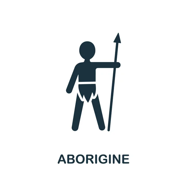 Aborigen Ikon Ausztráliai Gyűjteményből Egyszerű Vonal Aborigen Ikon Sablonok Web — Stock Vector