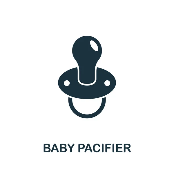 Піктограма Baby Pacifier Проста Ілюстрація Колекції Дитячого Харчування Монохромна Піктограма — стоковий вектор