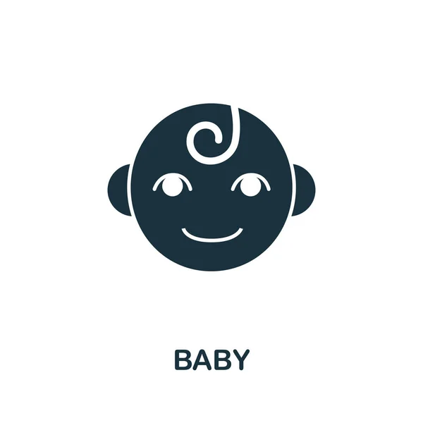 Baby Ikone Einfache Illustration Aus Der Sammlung Babynahrung Monochromes Baby — Stockvektor