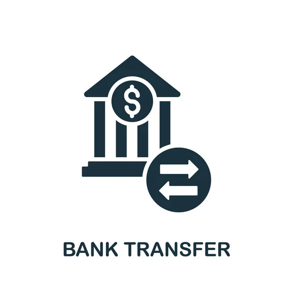 Bankoverschrijving Pictogram Eenvoudige Illustratie Uit Bankcollectie Monochrome Bank Transfer Icoon — Stockvector