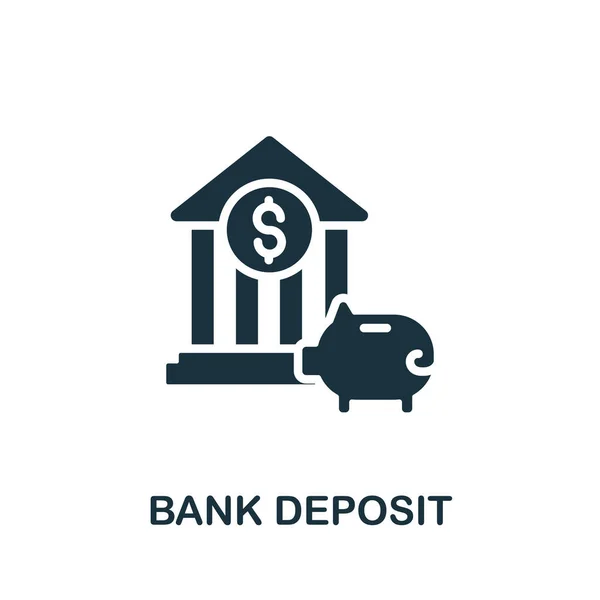 Bankstortingspictogram Eenvoudige Illustratie Uit Bankcollectie Monochrome Bank Deposit Icoon Voor — Stockvector