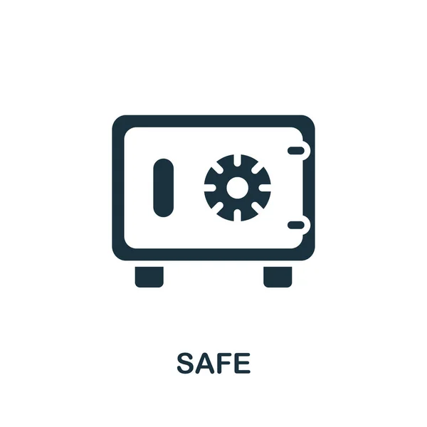 Bezpieczna Ikona Prosta Ilustracja Kolekcji Bankowej Monochromatyczna Ikona Safe Projektowania — Wektor stockowy