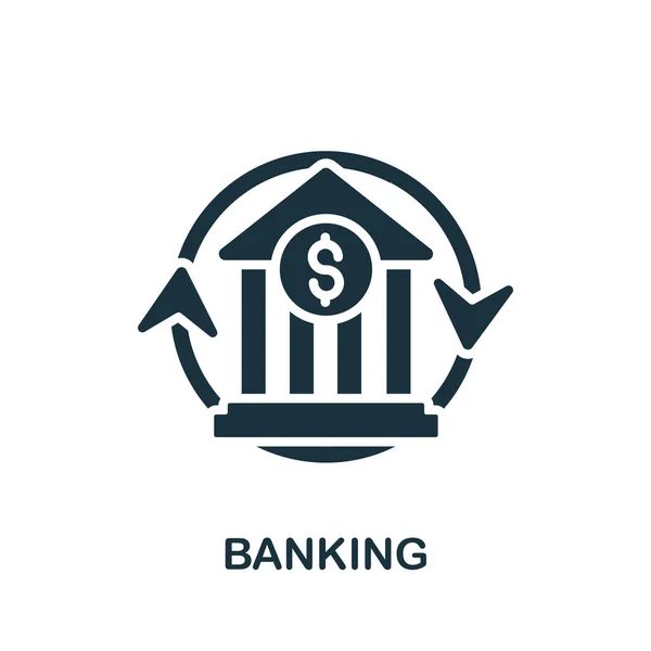 Bankicoon Eenvoudig Line Element Bancaire Symbool Voor Sjablonen Web Design — Stockvector