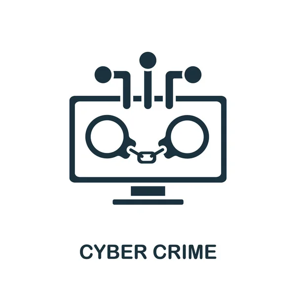 Ícone Crime Cibernético Coleção Proibida Internet Ícone Cibercrime Linha Simples — Vetor de Stock