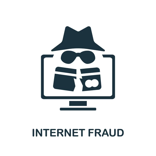 Ícone Fraude Internet Coleção Internet Proibida Linha Simples Ícone Fraude — Vetor de Stock