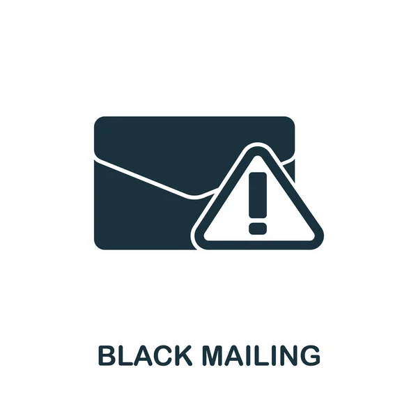 Czarna Ikona Mailingu Zakazanej Kolekcji Internetowej Prosta Linia Black Mailing — Wektor stockowy