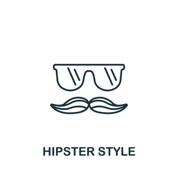 Hipster Style Icon Barber Shop Collection Simple Line Element Hipster — Stock Vector