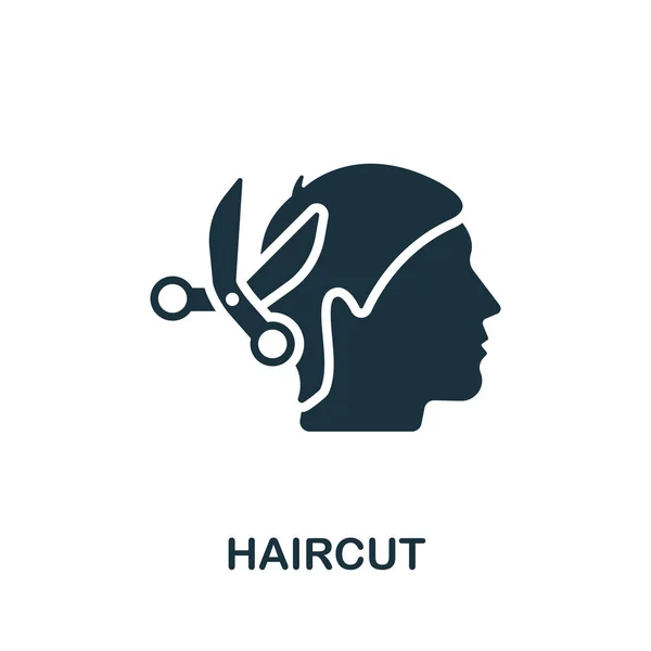 Haarschnitt Ikone Einfache Illustration Aus Der Kollektion Des Schönheitssalons Monochromes — Stockvektor