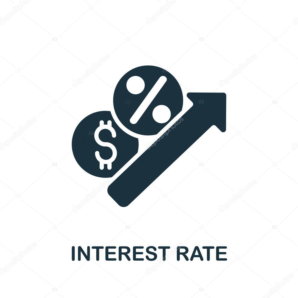 Interest Rate icon. Simple illustration from banking collection. Monochrome Interest Rate icon for web design, templates and infographics.
