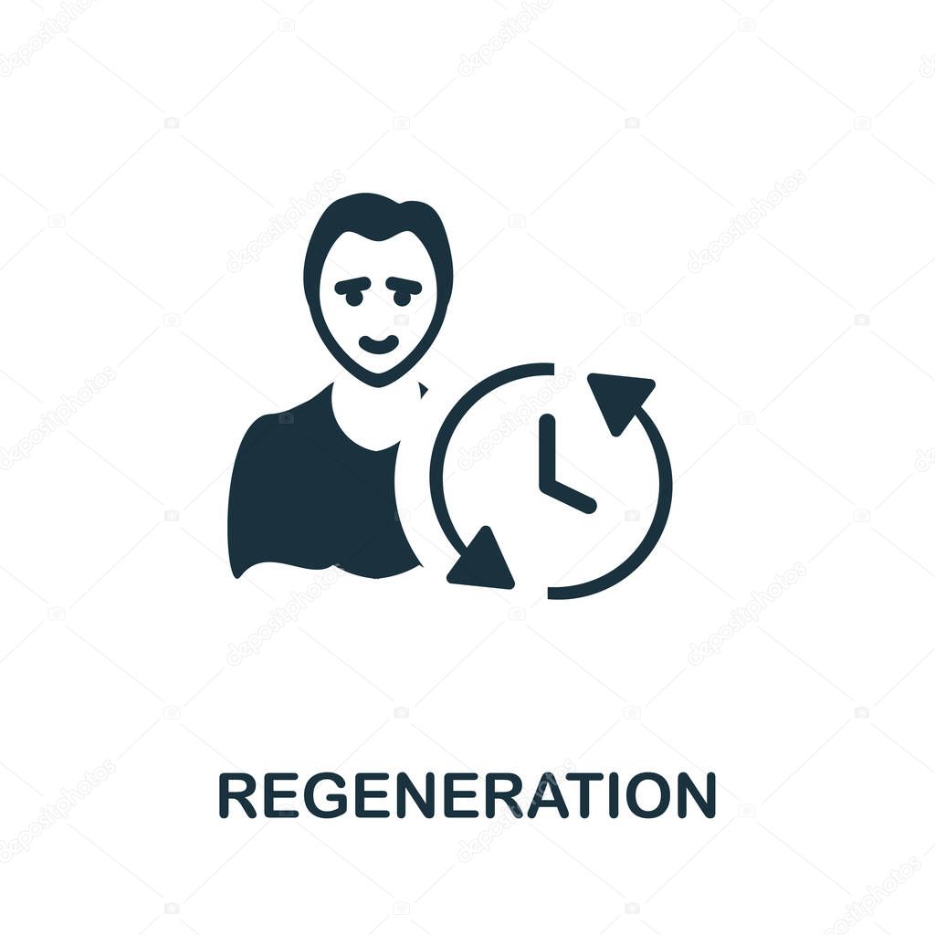 Regeneration icon. Simple illustration from biohacking collection. Creative Regeneration icon for web design, templates, infographics.