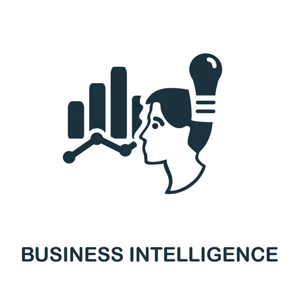 Ícone Business Intelligence Símbolo Inteligência Negócios Elemento Linha Simples Para —  Vetores de Stock