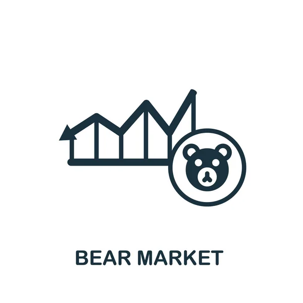 熊市图标 业务管理集合中的简单示例 用于网页设计 模板和信息图形的单色熊市图标 — 图库矢量图片