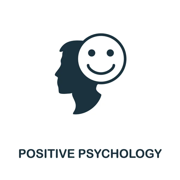 Positive Psychologie Einfache Illustration Aus Der Betriebswirtschaftlichen Sammlung Monochrom Positive — Stockvektor