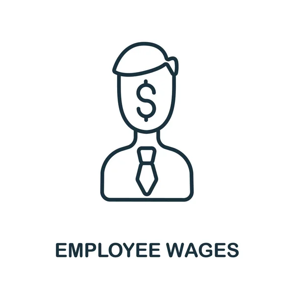 Работник Зарплаты Значок Коллекции Бизнес Обучения Символ Заработной Платы Сотрудников — стоковый вектор