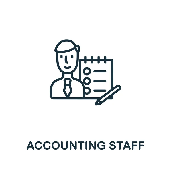 Accounting Staff Icoon Van Business Training Collectie Eenvoudige Lijn Accounting — Stockvector