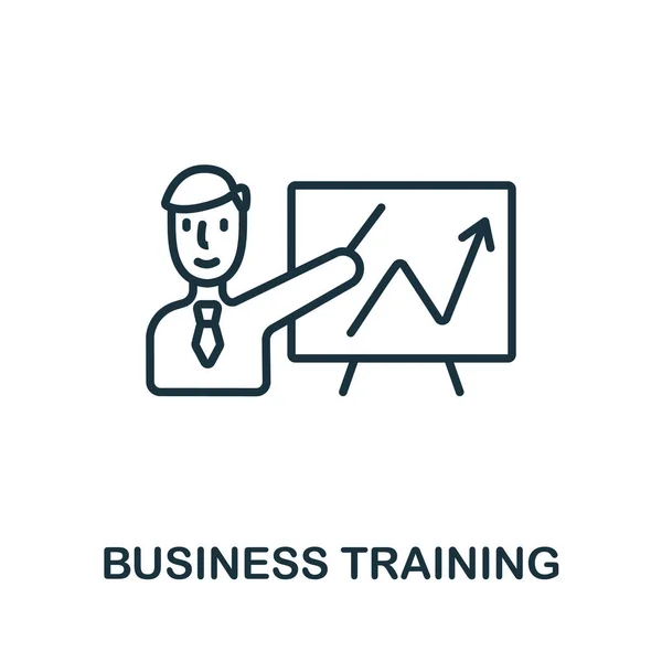Ikona Szkolenia Biznesowego Prosty Symbol Szkolenia Biznesowego Elementów Linii Dla — Wektor stockowy