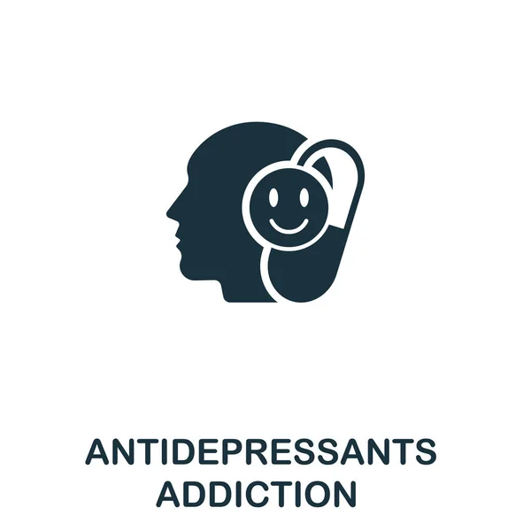 Icono Antidepresivos Ilustración Simple Colección Adicciones Icono Antidepresivos Creativos Para — Archivo Imágenes Vectoriales