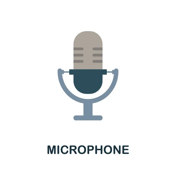 Mikrofonsymbol Einfache Illustration Aus Der Blogging Sammlung Monochromes Mikrofonsymbol Für — Stockvektor