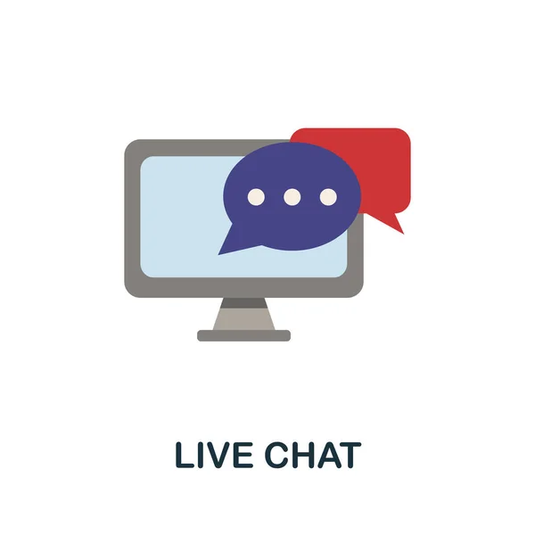 Live Chat Icon Simple Illustration Blogging Collection Monochrome Live Chat — Stock Vector