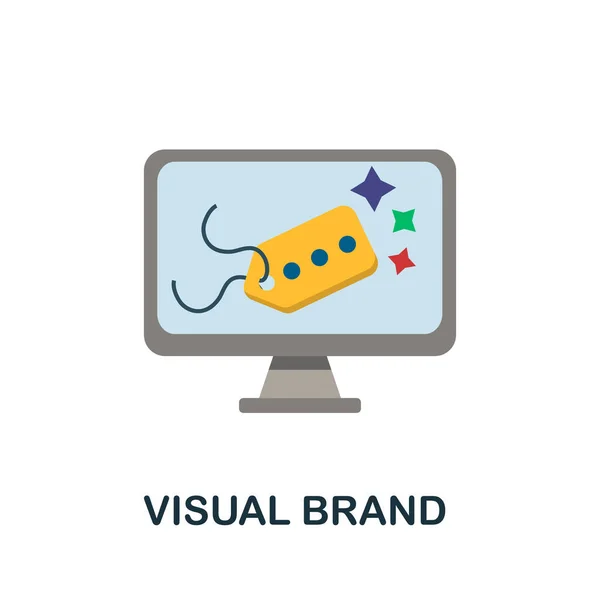Visual Brand Icon Simple Illustration Branding Collection Monochrome Visual Brand — Stock Vector