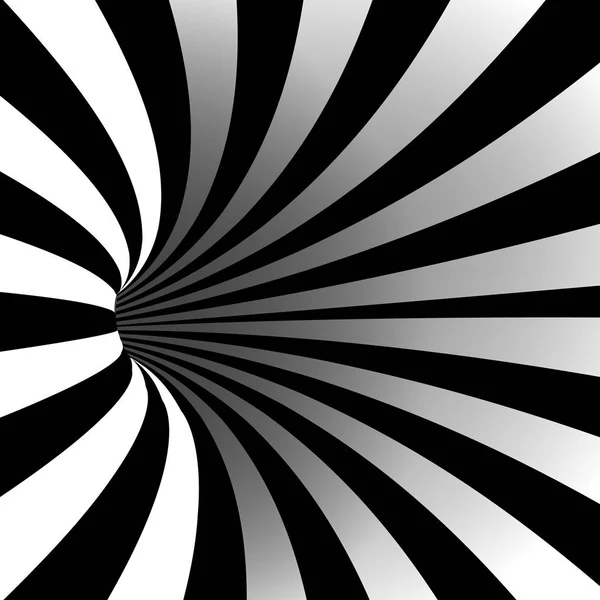 Spiralwirbelvektor. Illusion. Optische Kunst. Bewegungsgestreifter Tunnel. wirbelnde Illusion. geometrische magische Hintergrund Illustration — Stockvektor