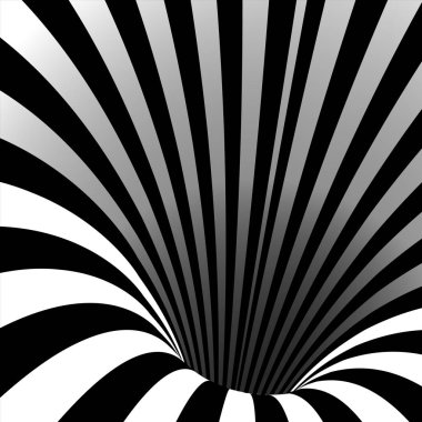 Sarmal girdap vektör. Yanılsama girdap. Tünel delik etkisi. Formda idam hareketi. Psychedelic etkisi. Geometrik arka plan illüstrasyon