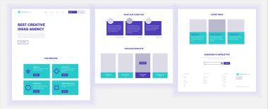 Web sitesi şablonu vektör. Sayfa iş geçmişi. Alışveriş Online açılış Web sayfası. Web tasarım ve geliştirme. Tasarım iş. Sanayi Yenilik. Nakit sözleşme. İllüstrasyon