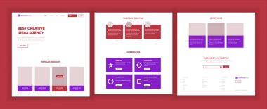 Ana Web sayfası tasarlamak vektör. Web sitesi iş tarzı. Açılış şablonu. Soyut proje kapağı. Kredi müşteri. Giriş ekibi. Fikir yapısı. İllüstrasyon
