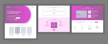 Ana Web sayfası tasarlamak vektör. Web sitesi iş gerçeklik. Açılış şablonu. Yaratıcı proje. Bilgi araçları. Araştırma para. İlerleme raporu. İllüstrasyon