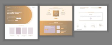 Web sitesi tasarım şablonu vektör. İş arabirimi. Açılış Web sayfası. Profesyonel ekip. İzleme ve en iyi duruma getirme. Popüler Ptroducts. Konferans sahası. İllüstrasyon