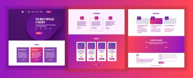 Web sitesi şablonu vektör. Sayfa iş arabirimi. Açılış Web sayfası. Duyarlı Ux tasarım. Fırsat formunu. Yaratıcılık inşaat. Şık yaratıcılık. İllüstrasyon