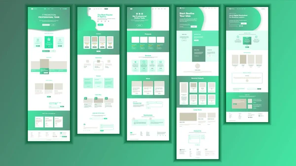 Site Web Page Vector. Site Web d'affaires. Page Web. Modèle de schéma de site de conception d'atterrissage. Témoignage de produit. Concept d'entreprise. Objectif de créativité. Illustration — Image vectorielle